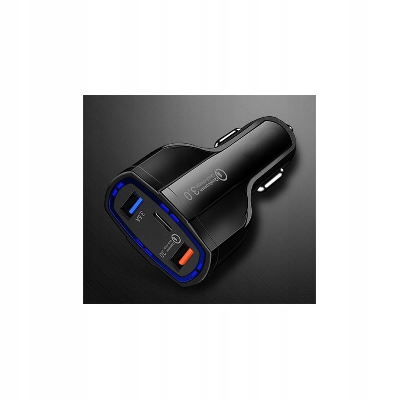 Ładowarka samochodowa USB QC 3.0 2x +USB TYP C 35W Złącza USB typ C USB