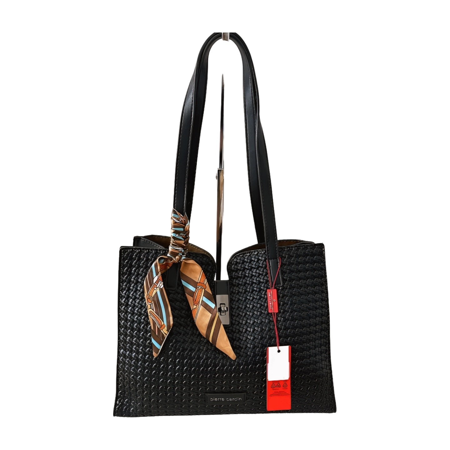 Pierre Cardin taška shopper černá pletená