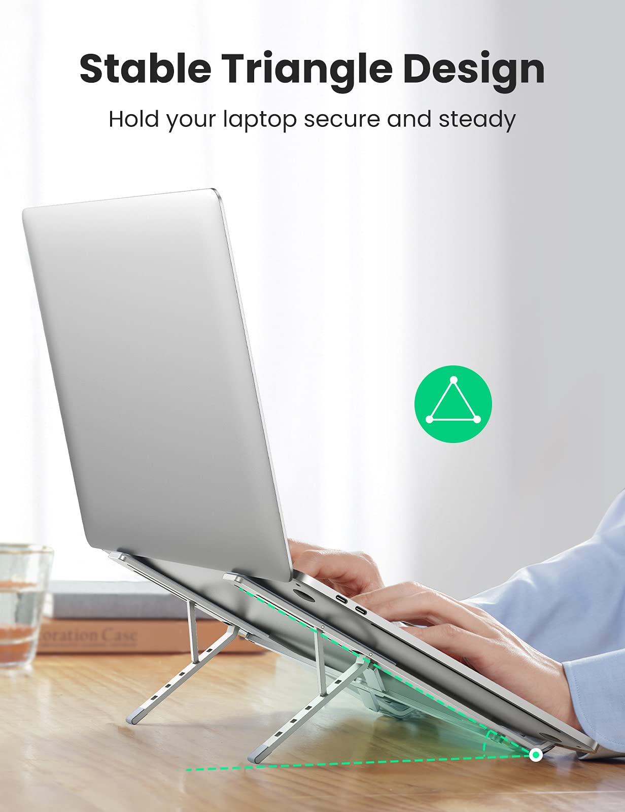 UGREEN ALUMINIOWY STOJAK NA LAPTOP REGULOWANY ERGONOMICZNY DO 17.3 CALA — miniatura 3