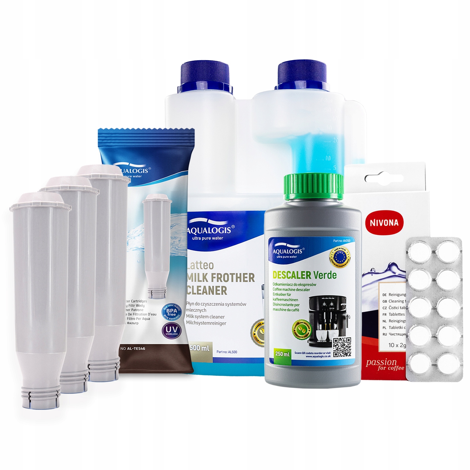 x3 Filtr do kávovaru Nivona AL-TES46 Odvápňovač Tekutina 1L Tablety