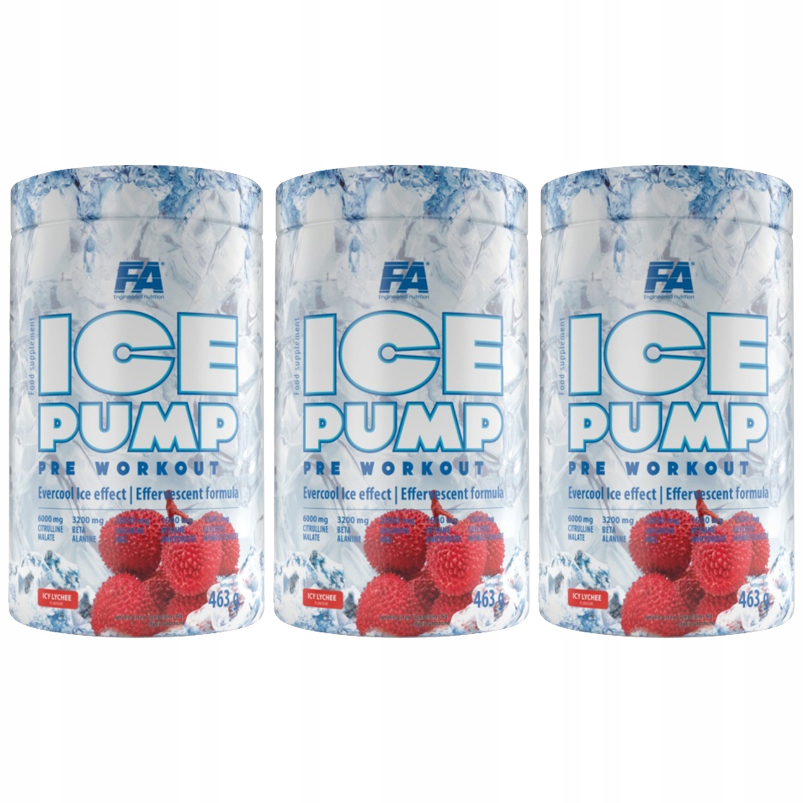 3x Fa Ice Pump 463g Silná Předtréninková Pumpa