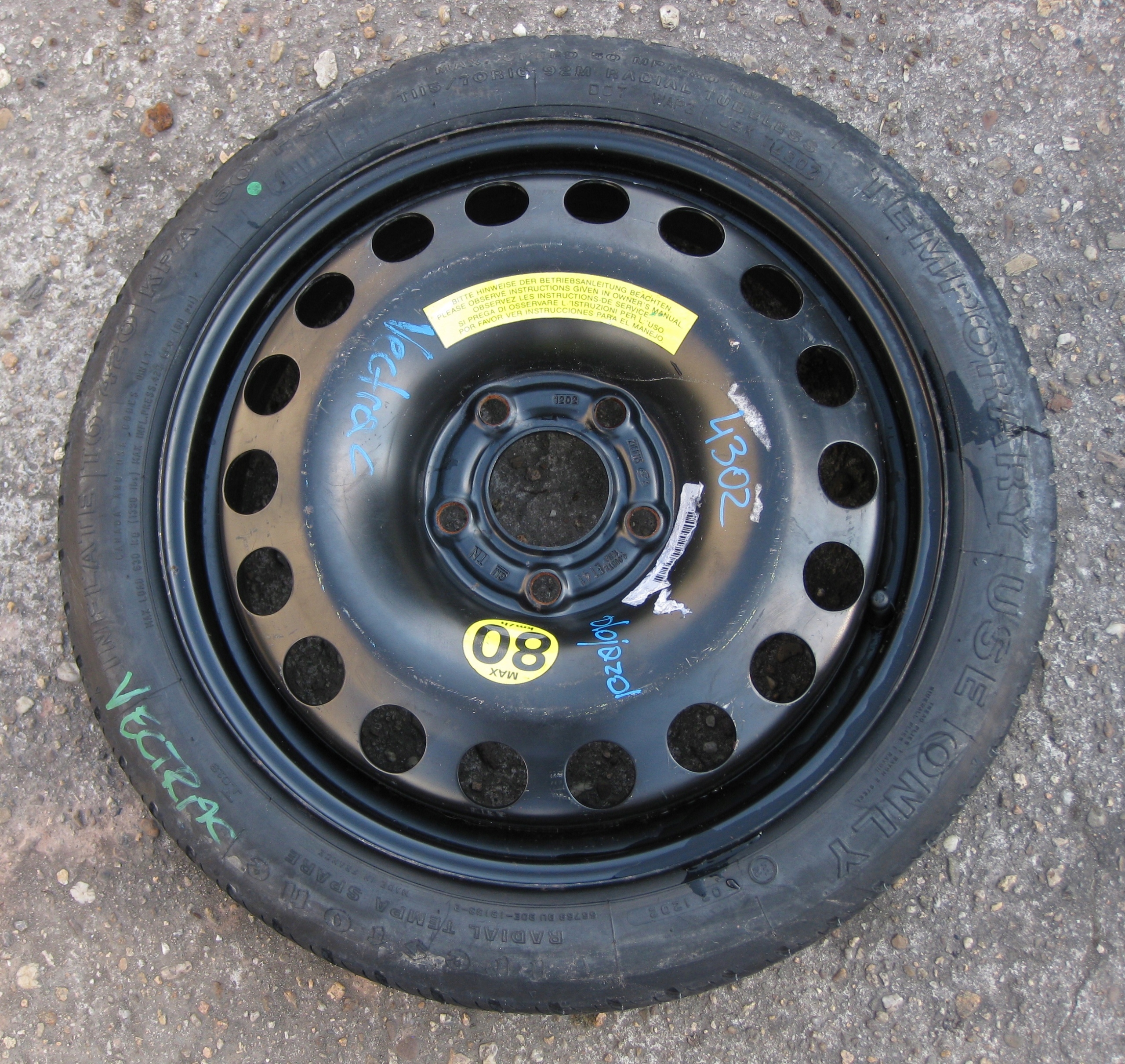 OPEL VECTRA C 07R wheel spare 115/70/16