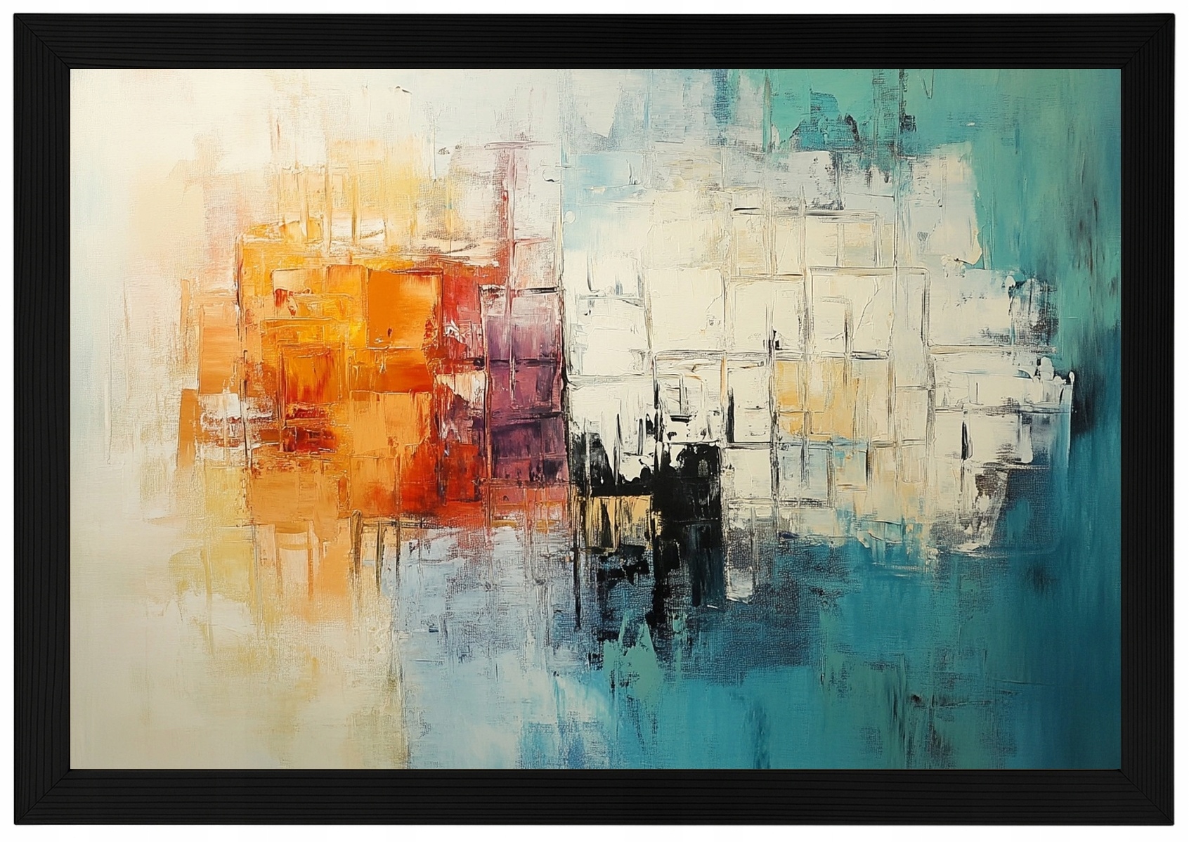 Plakát Rámeček Plakát Dřevěný Barevný Abstrakční Geometrie Minimalismus 60x40