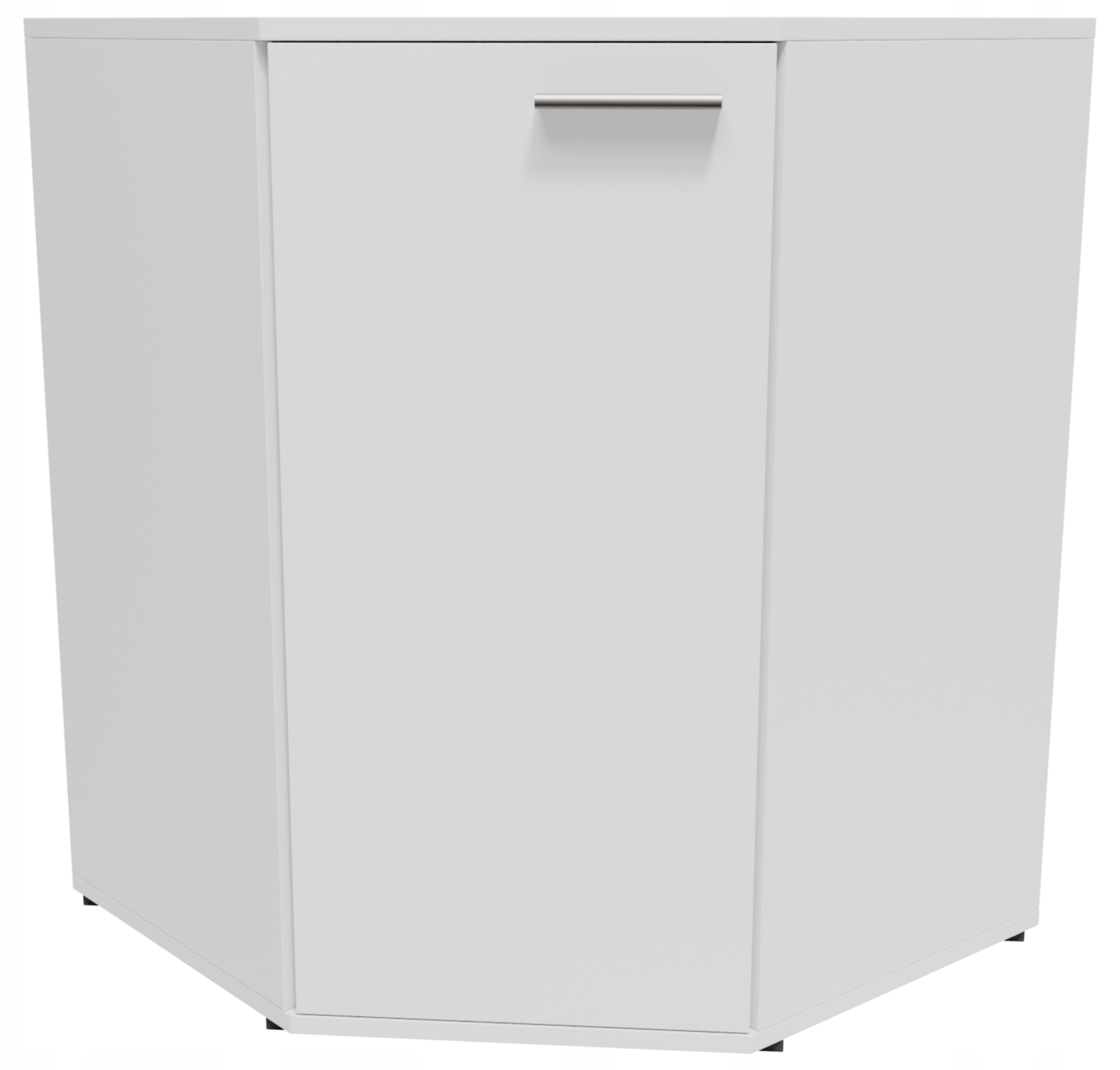 Rohová komoda CR3-KD5 biela, priestranná skrinka, regál do obývačky