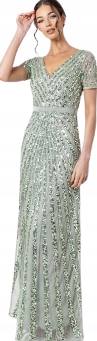 Maya Deluxe Šaty Zelená Zdobená Maxi 42 6FA