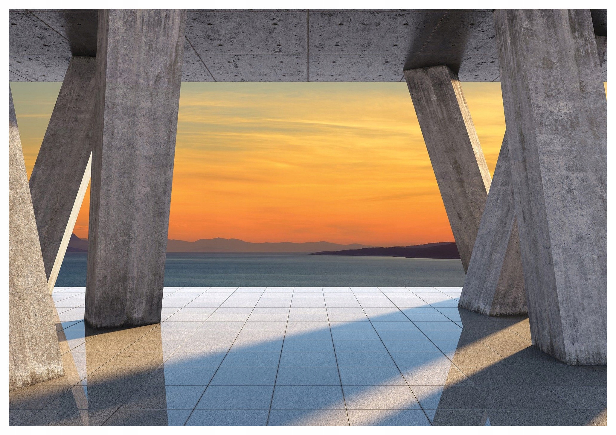 Fototapeta Moře Západ Minimalismus Architektura Perspektiva 208x146 lepidlo