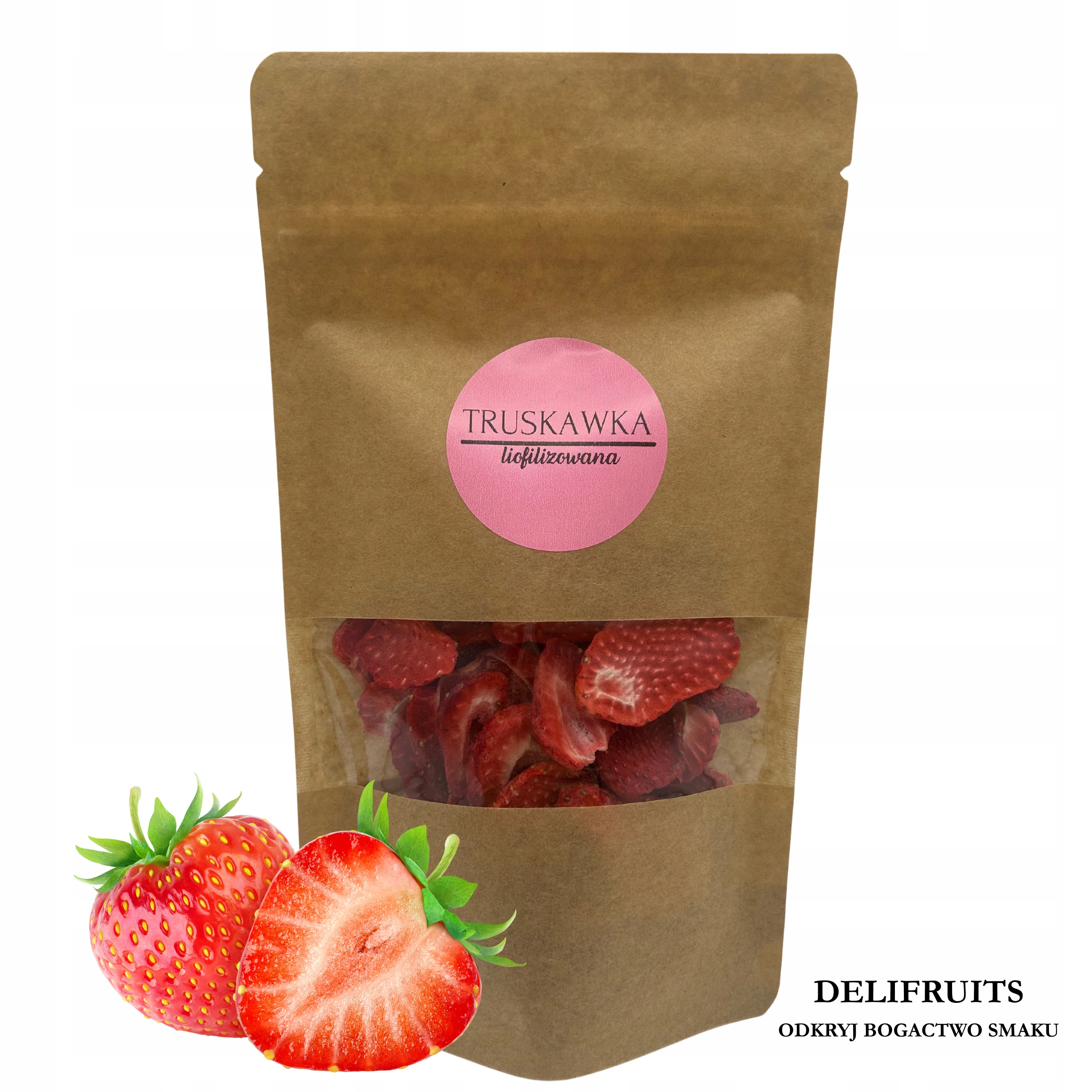 Lyofilizované Jahody Plátky 500 G Zdravé Lyofilizované Ovoce Delifruits