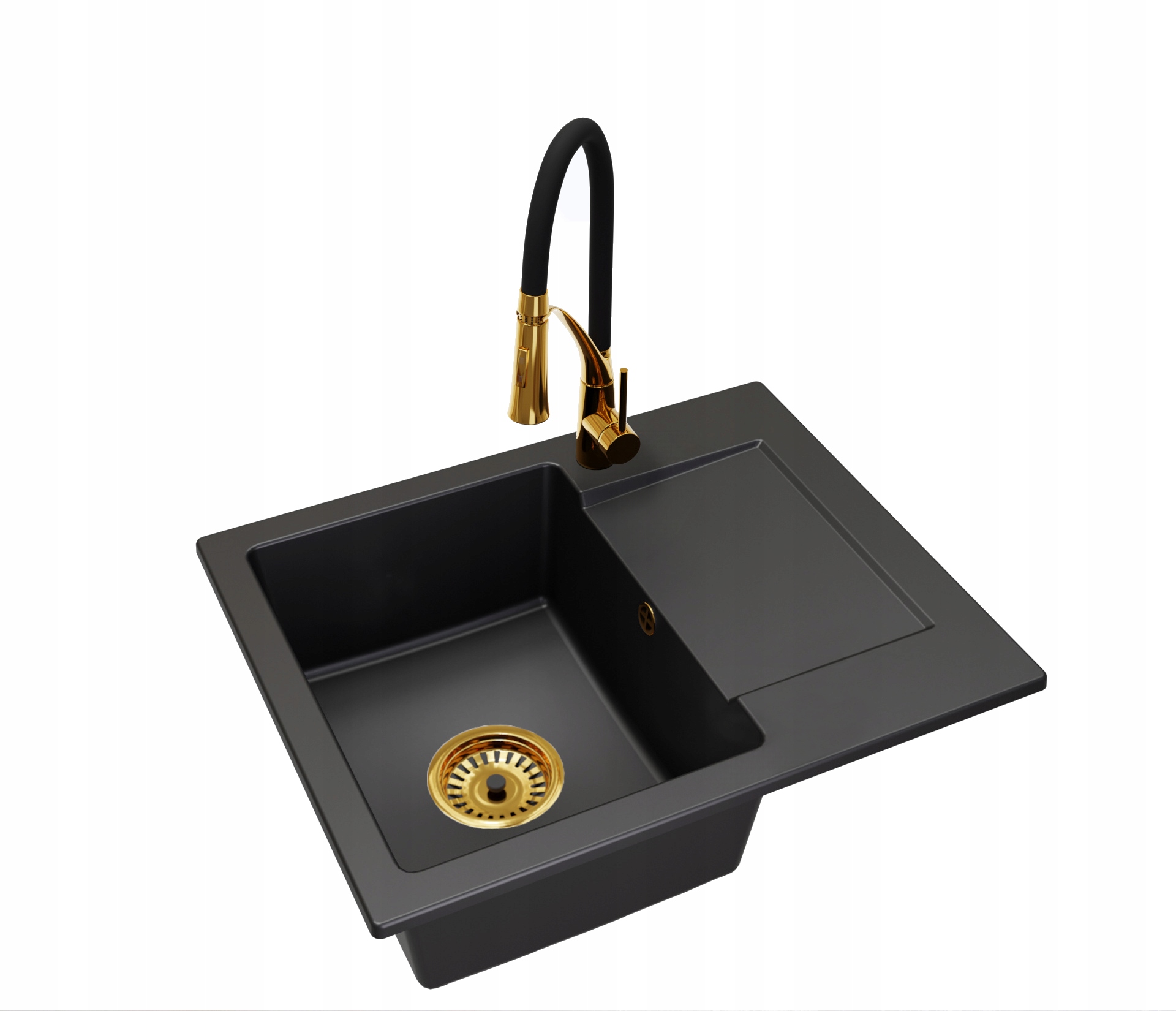 Kuchyňský dřez Jednokomorový s odkapávačem Donzo Baterie Nexo Sifon