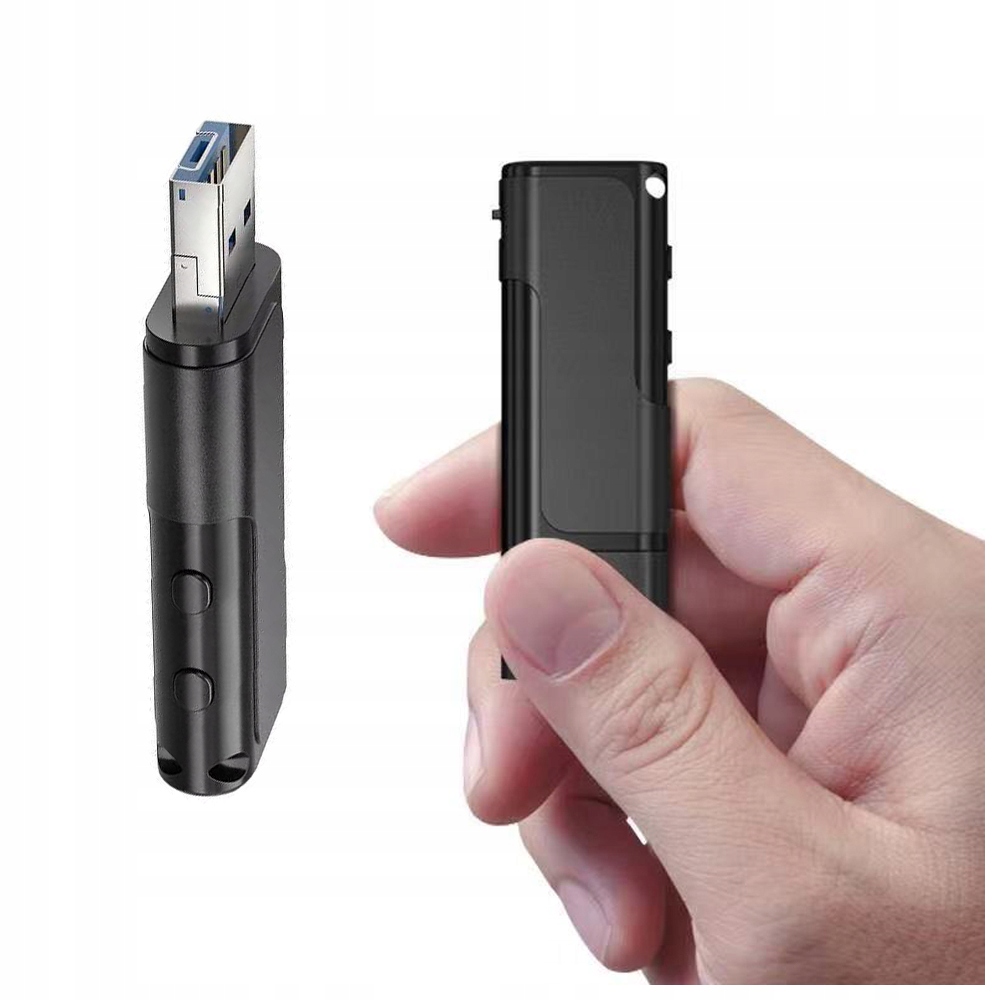 DYKTAFON SZPIEGOWSKI PODSŁUCH MINI USB PENDRIVE 32GB AKTYWACJA GŁOSEM MP3 Zasilanie akumulatorowe