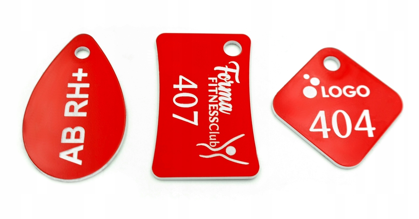 BRELOKI do kluczy NUMEREK DWUSTRONNY 7x4 cm 10 szt Marka inny