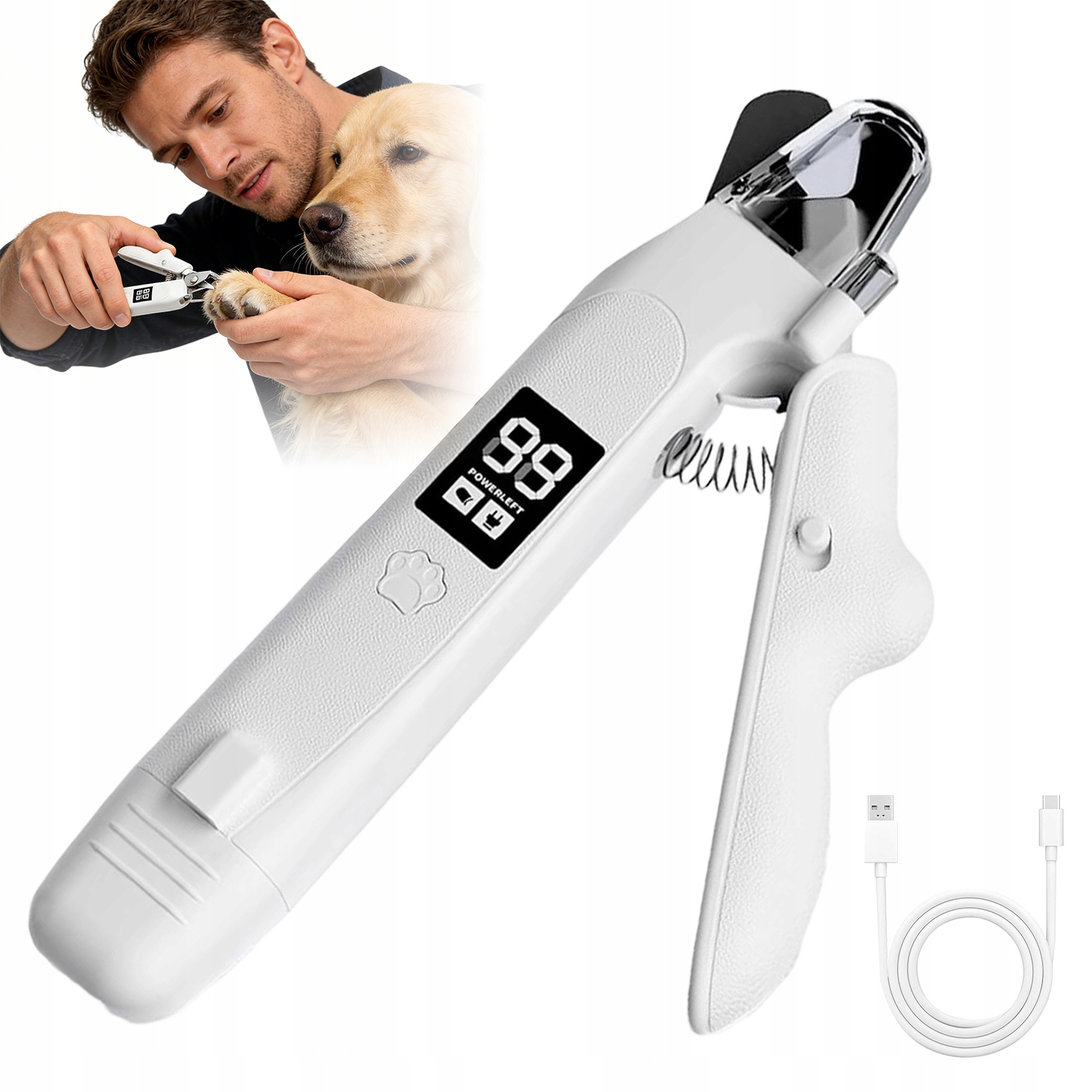 Levně Pilník Na Drápky Psa Kočky Elektrická Bruska Usb Akumulátor