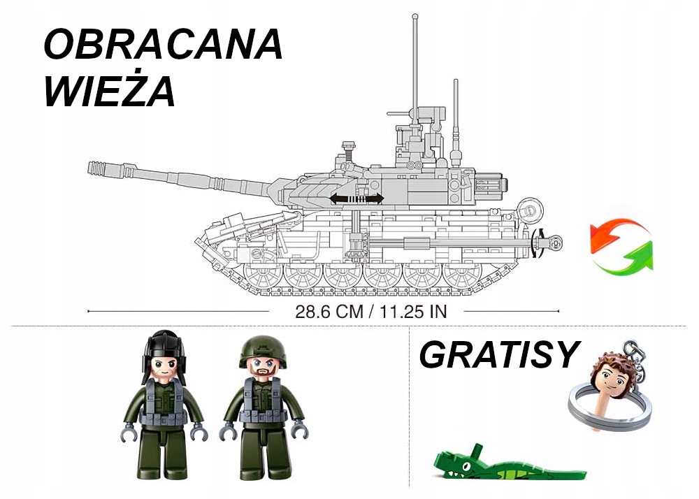 KLOCKI WOJSKO CZOŁG ROSYJSKI T-90 MS + LEGO BROŃ Kod producenta MB0756