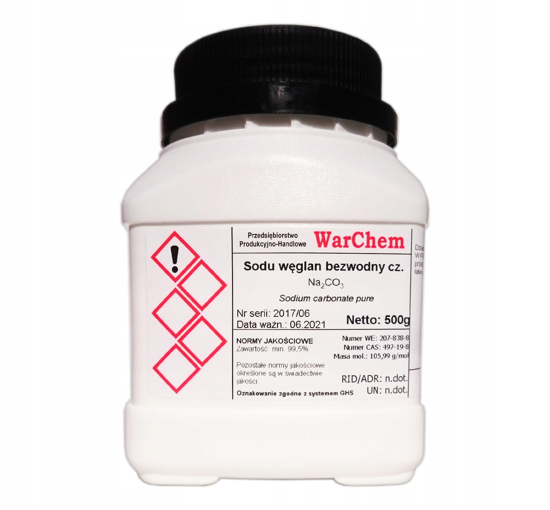 

Węglan Sodu bezwodny 500g Warchem [56666]