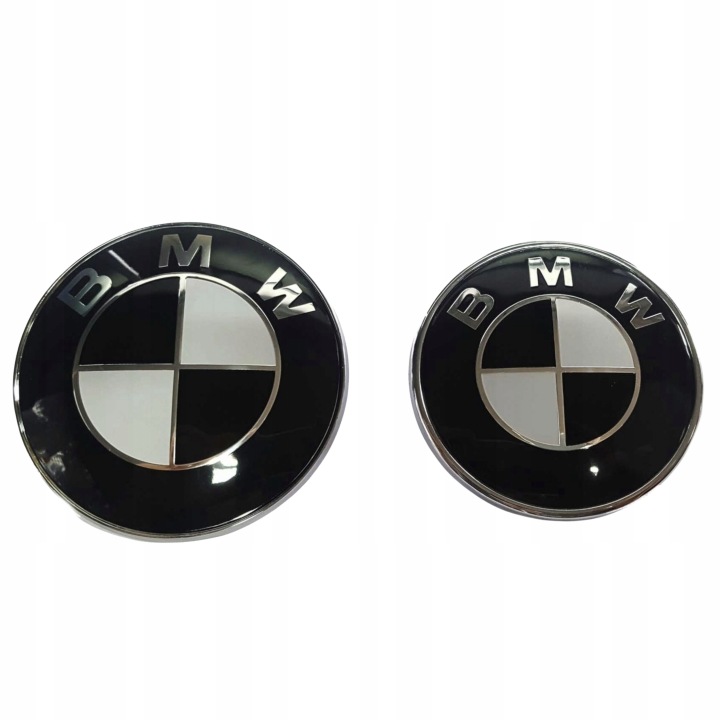 Bmw 82mm 74mm Znaczek Przód Tył Czarny Komplet!!! E46 E60 E90 F10 F30 X3 X5
