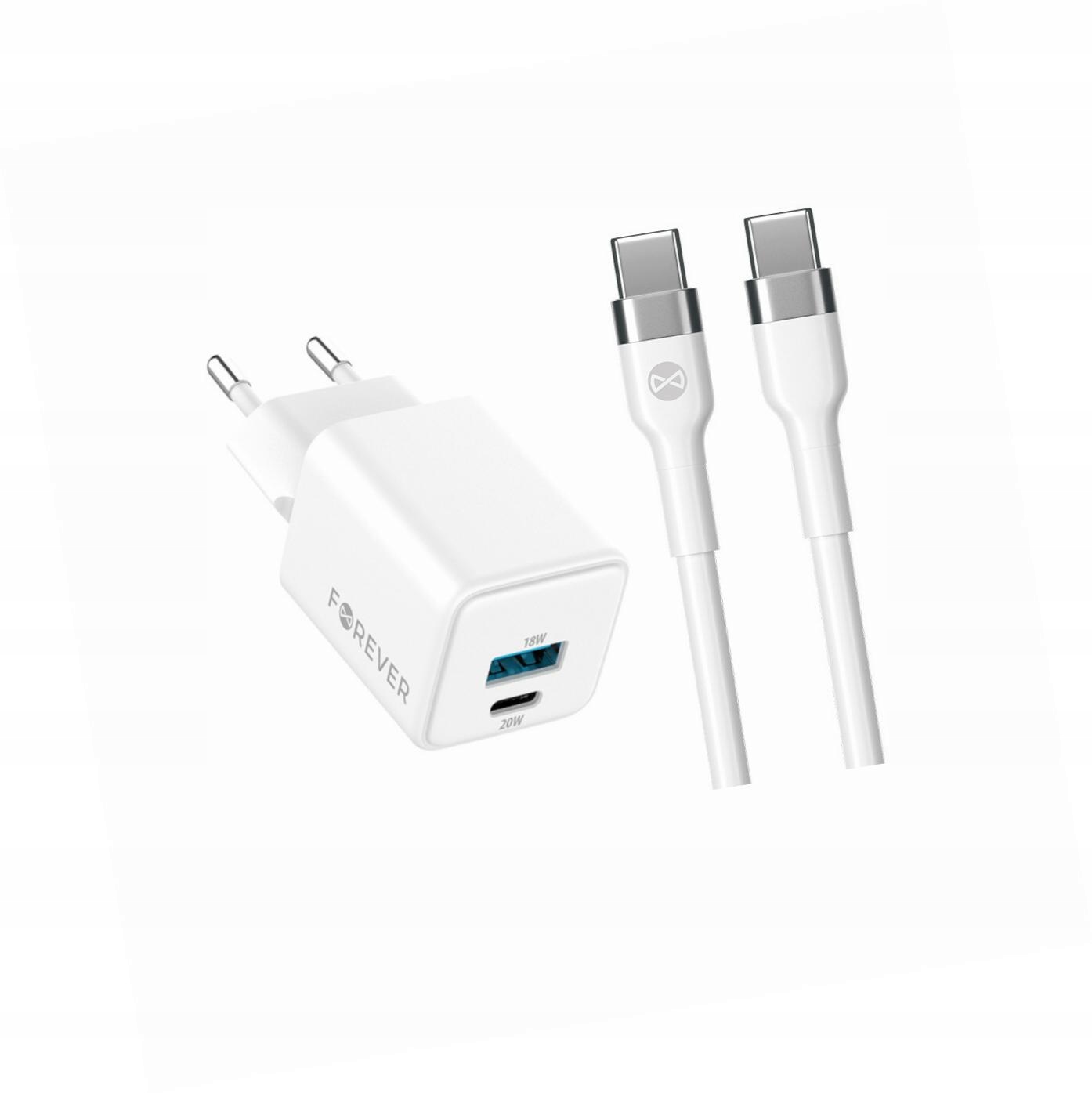 Szybka ładowarka GaN 20W 2 wejścia długim z kablem 2m do Xiaomi Redmi A4