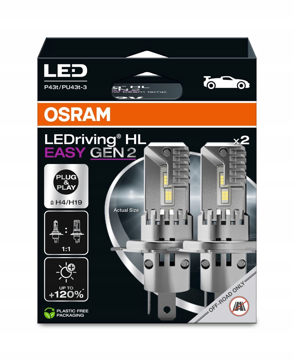 Žiarovka Ledriving Hl Easy Gen 2 H4/H19 P43T 25W 12V 2KS (bez Ece) OSR6419