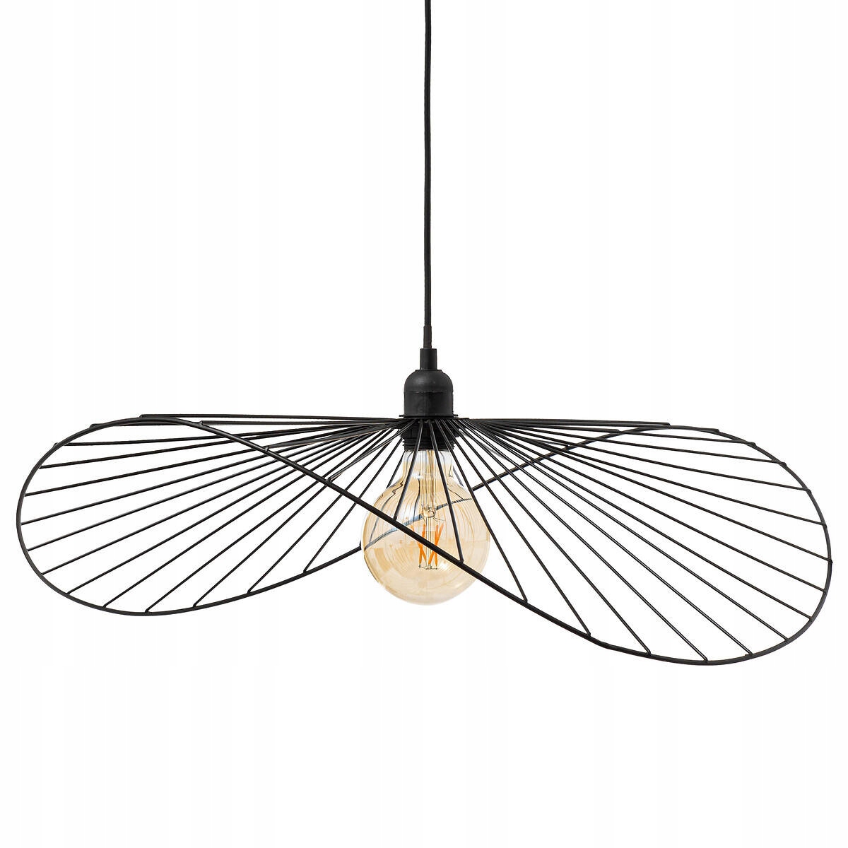 LAMPA SUFITOWA NAD STÓŁ DO JADALNI METALOWA CZARNA WISZĄCA LOFTOWA 58 CM