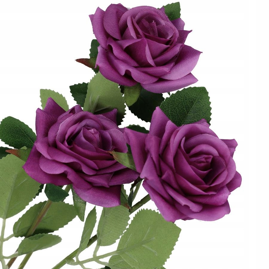 Róża Róże Piękne Sztuczne Kwiaty Gałązki 3szt