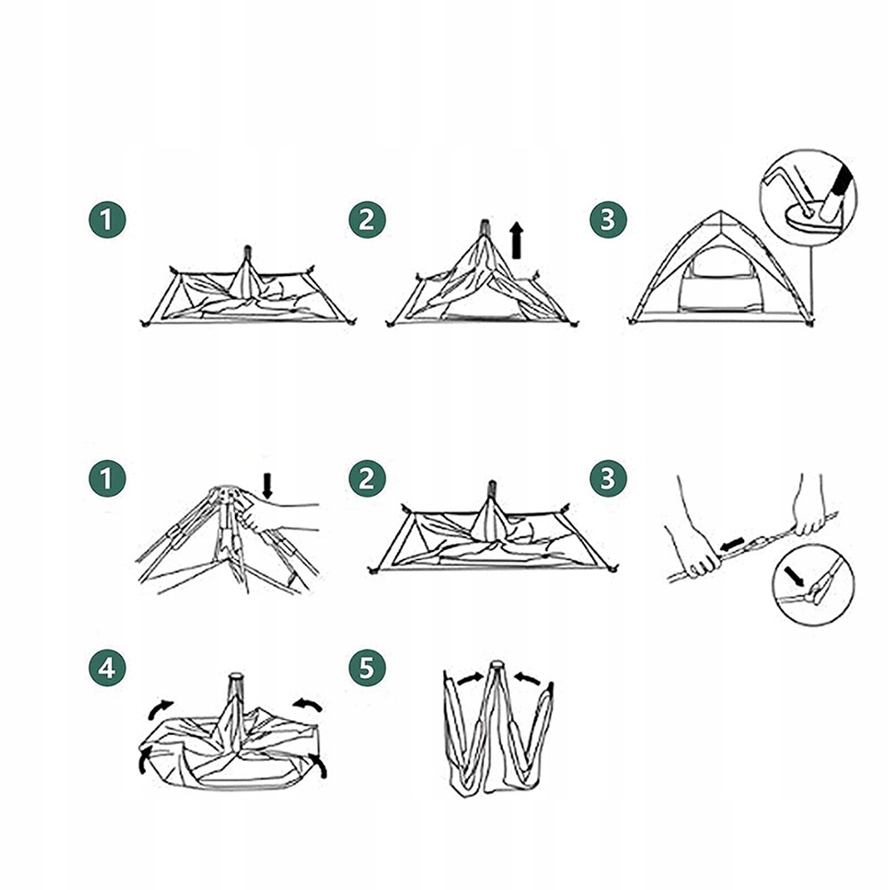 NAMIOT SAMOROZKŁADAJĄCY TURYSTYCZNY 3-4 OSOBOWY MOSKITIERA NA PLAŻĘ WĘDRÓWK Liczba sypialni 1
