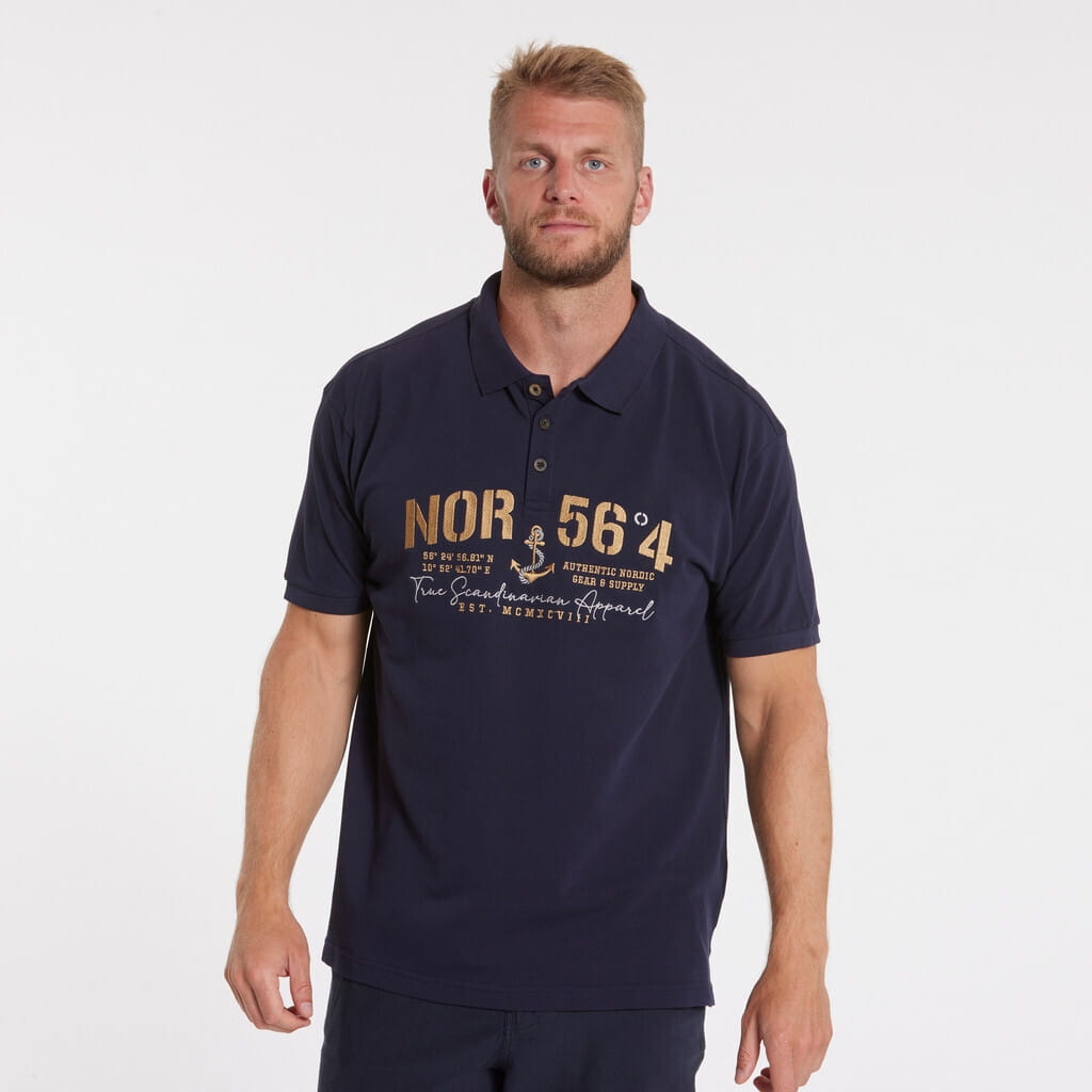 Tričko Pánské Polo Tmavě modré 41141 North 56°4 Velké velikosti