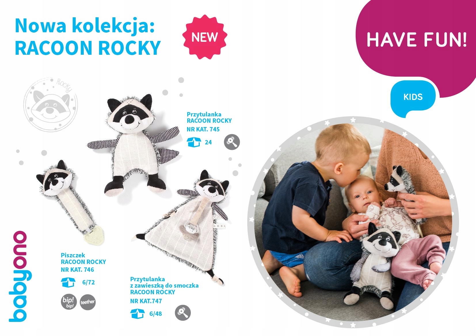 BABYONO PRZYTULANKA DLA NIEMOWLĄT GRZECHOTKA SZOP Materiał plastik tkanina