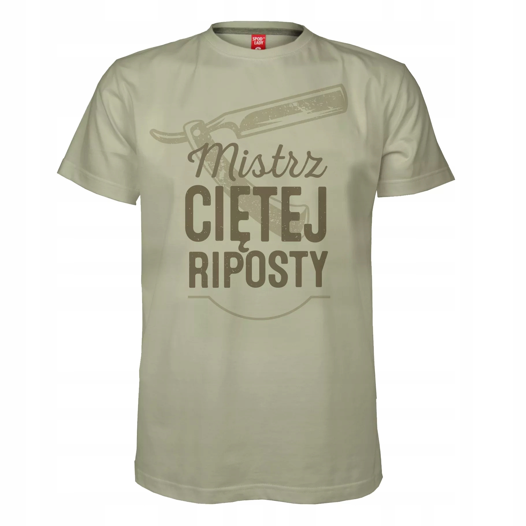 

Koszulka na prezent męska khaki Mistrz riposty XL