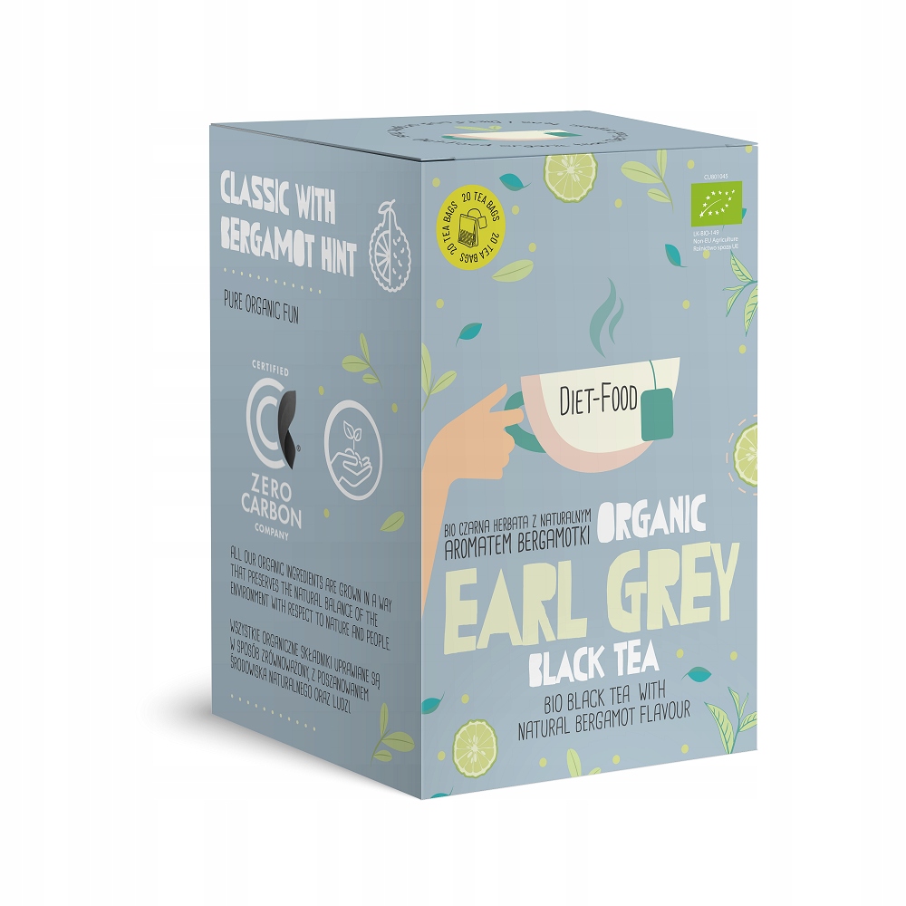 Levně Čaj Černý Earl Grey Bio (20 x 2 g) 40 g Diet-food
