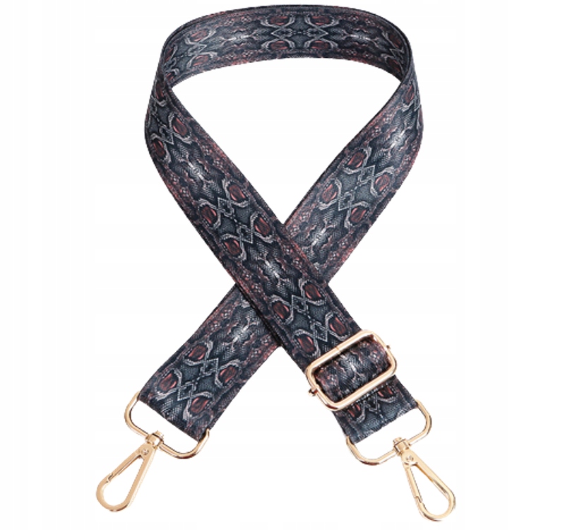 

Pasek Do Torebki Torby Skóra Węża Złote Okucia