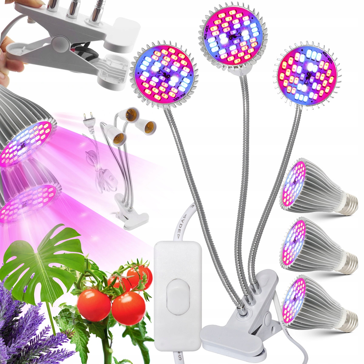 

Lampa Led Do Wzrostu Uprawy Roślin 90W 3000lm 3xGŁ