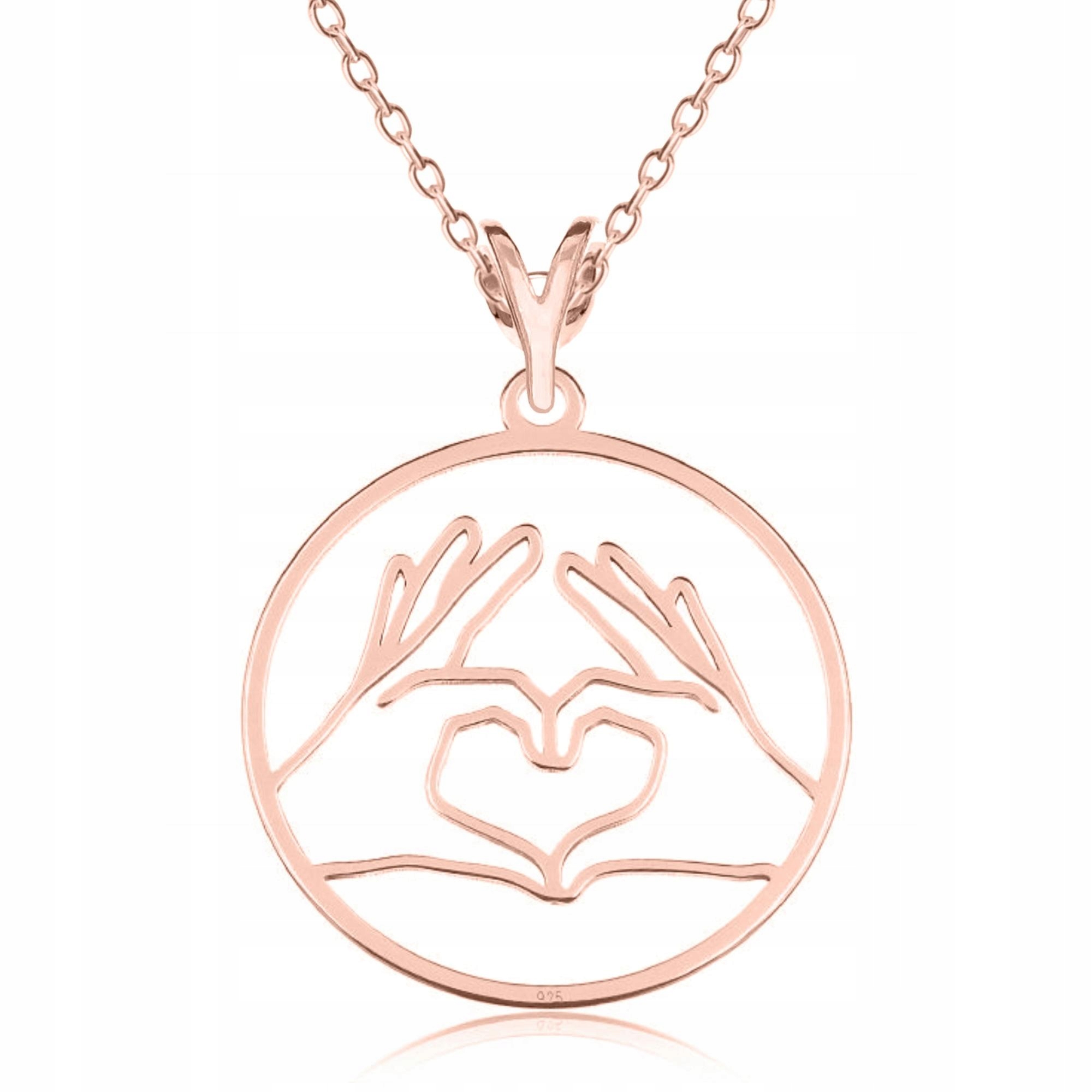 Náhrdelník Pozlacený Srdce Ruce Láska Pár Srdíčko Stříbro 925