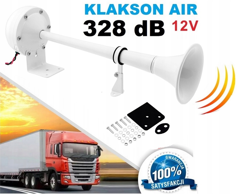 FANFARA KLAKSON SYGNAŁ TUBA TIR KOMPRESOR GŁOŚNY TRAKTOR CIĄGNIK 12V