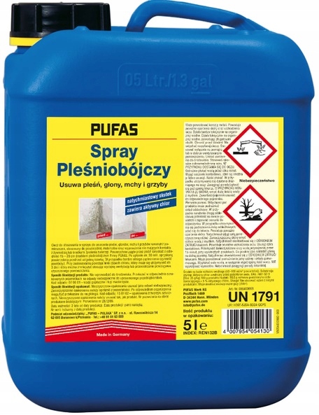 Pufas Fungicidní Sprej Proti Plísním A Houbám, Řasám, Plíseň 5 L