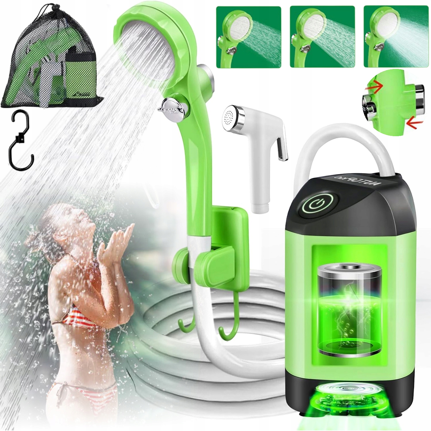 Přenosná Turistická Elektrická Sprcha S Akumulátor Pod Stan