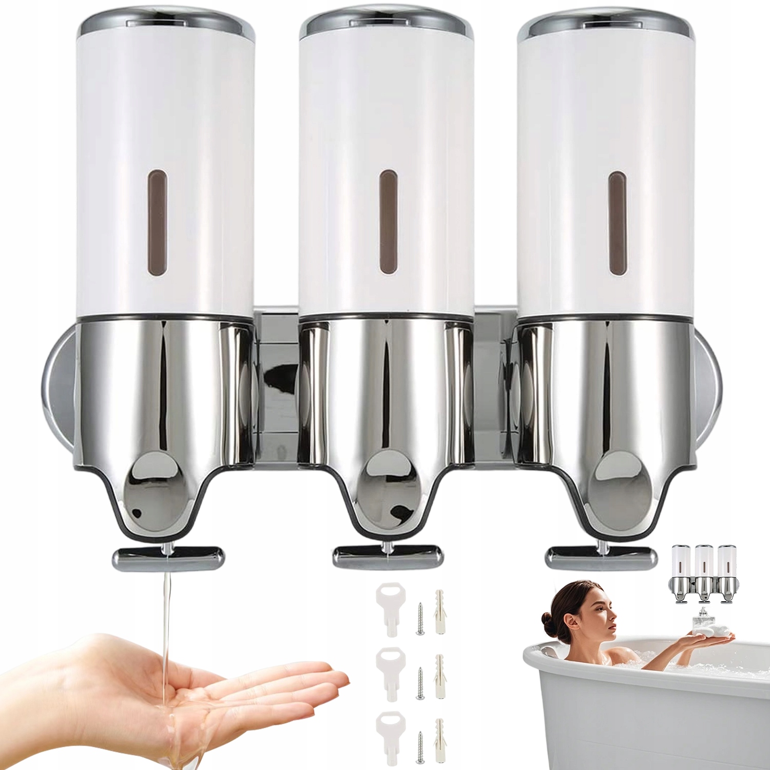 Tříkomorový Dávkovač Na Ruce A Vlasy