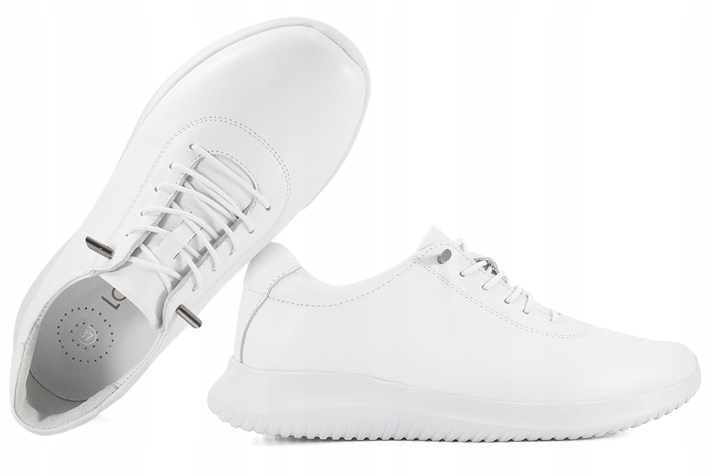 Loretta Vitale T-24 Sportovní Kožené Polobotky Dámské Tenisky, bílé, 40