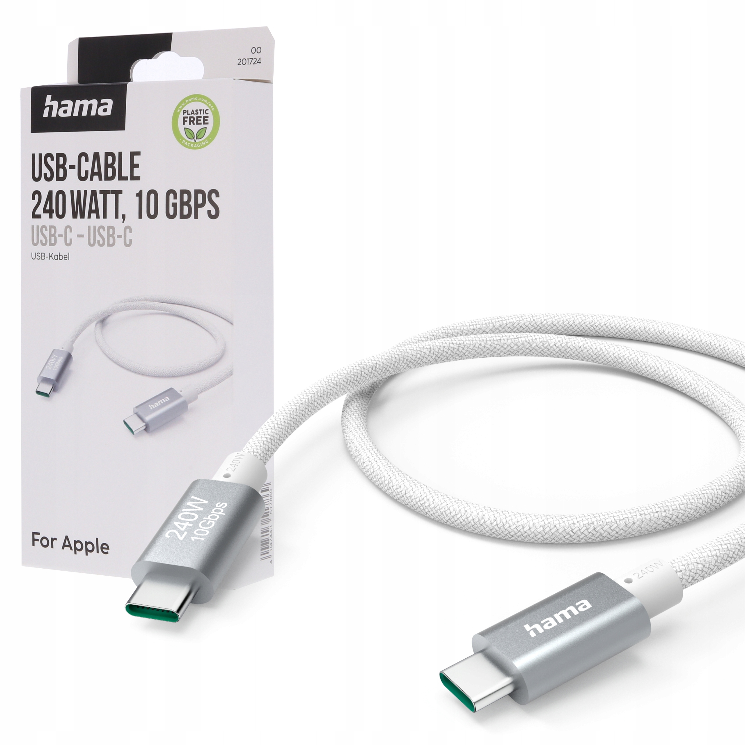 Hama Kabel Ładujący/data 240W Apple World Usb Typ-c/typ-c 1.5M, Biały
