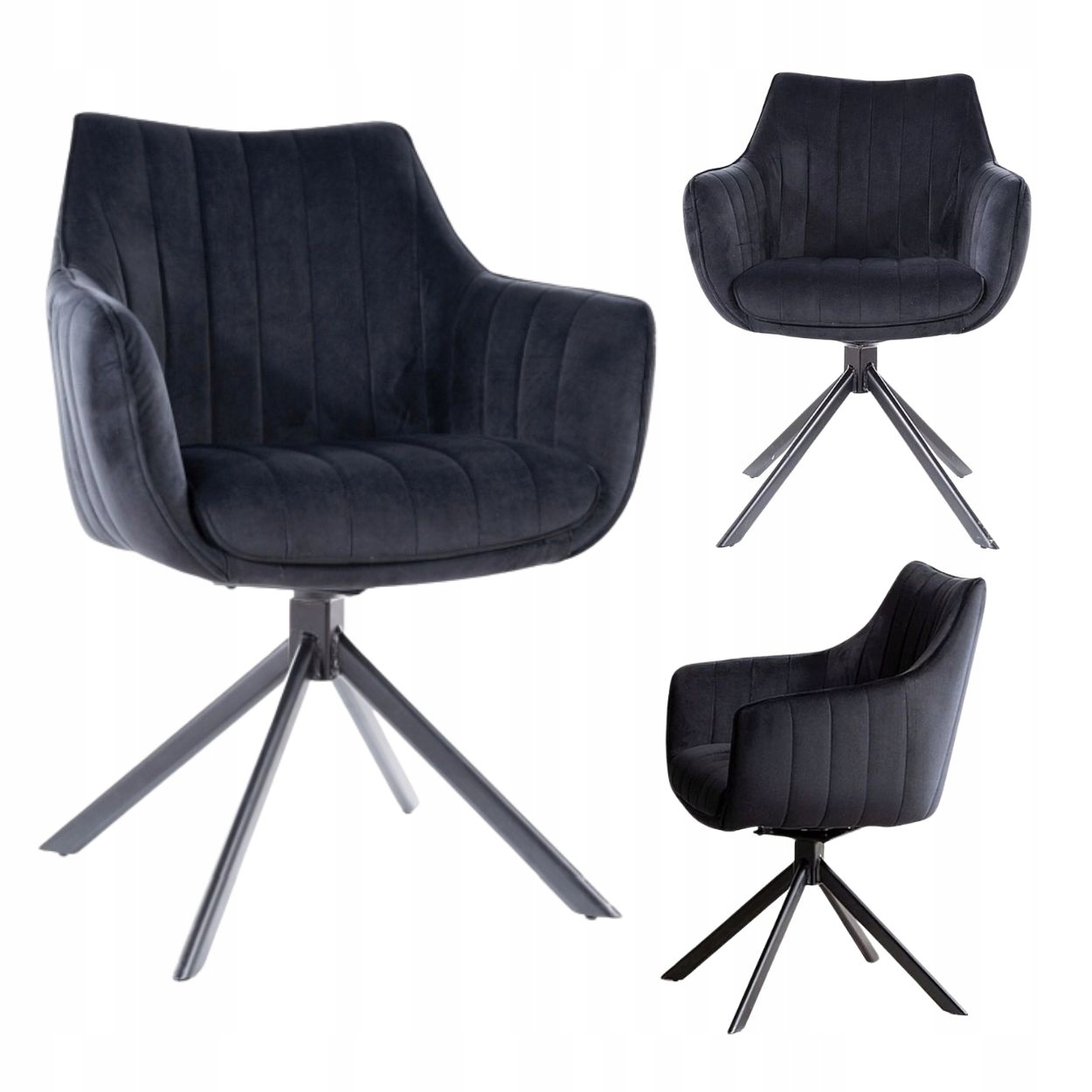 Čalúnená stolička Azalia čierna dekoratívna, módna, elegantná