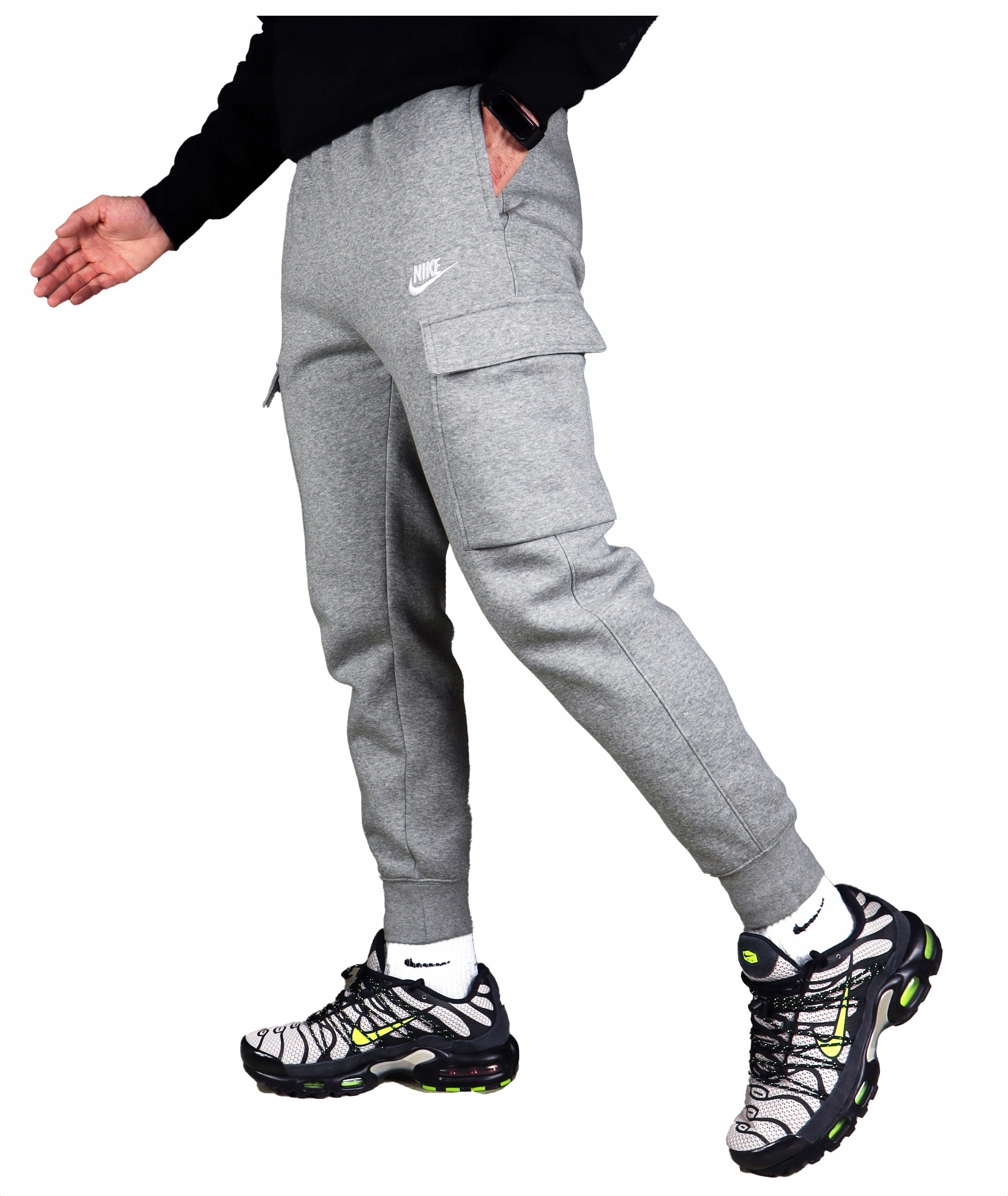 Nike Teplé Kapsáče teplákové kalhoty Zimní tepláky pánské Bavlna Fleece Zima