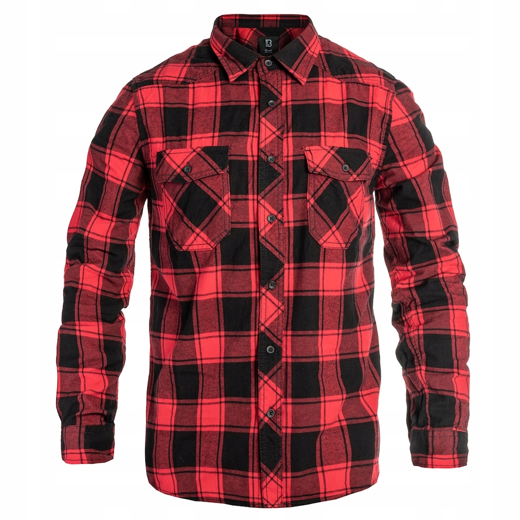 Flanelová košile s dlouhým rukávem kostkovaná Brandit Check Shirt Red/Black M