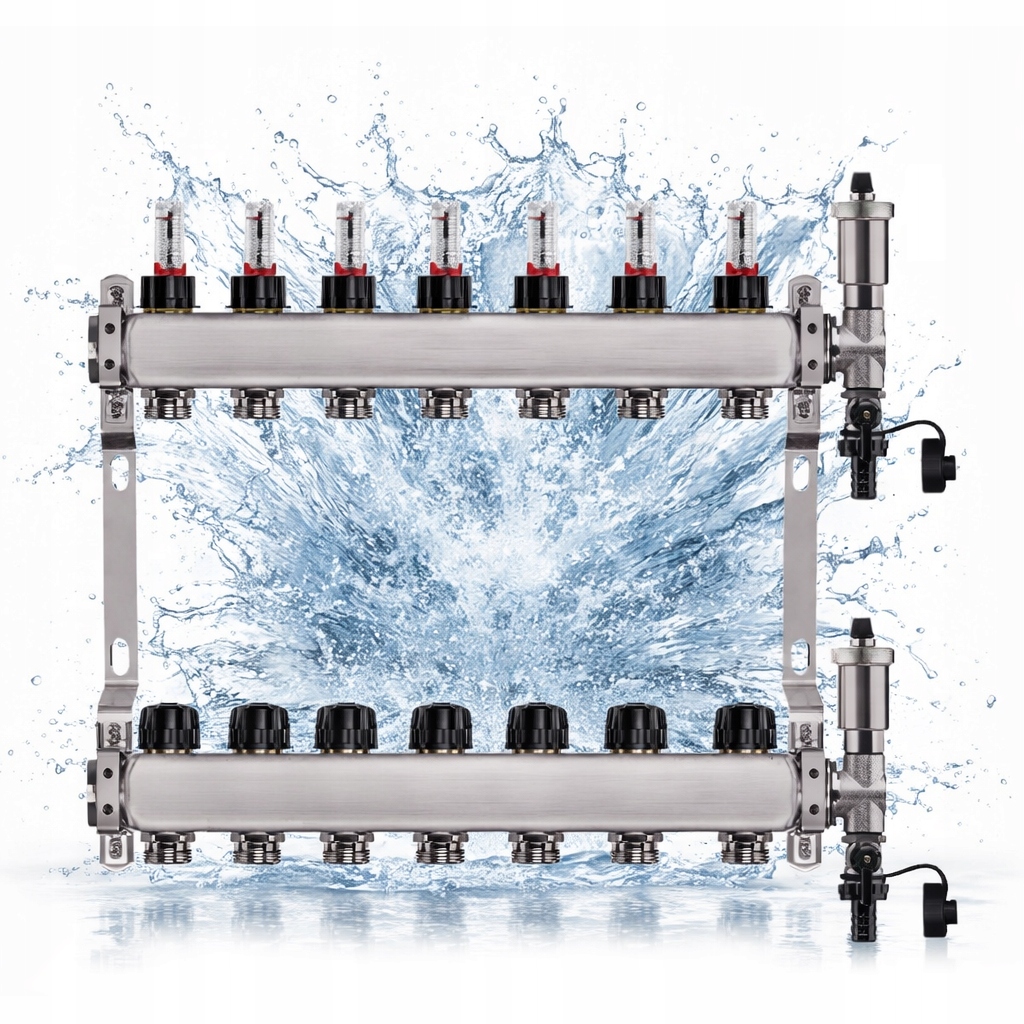 Rozdělovač pro podlahu nerezový 7-okruhové podlahové vytápění