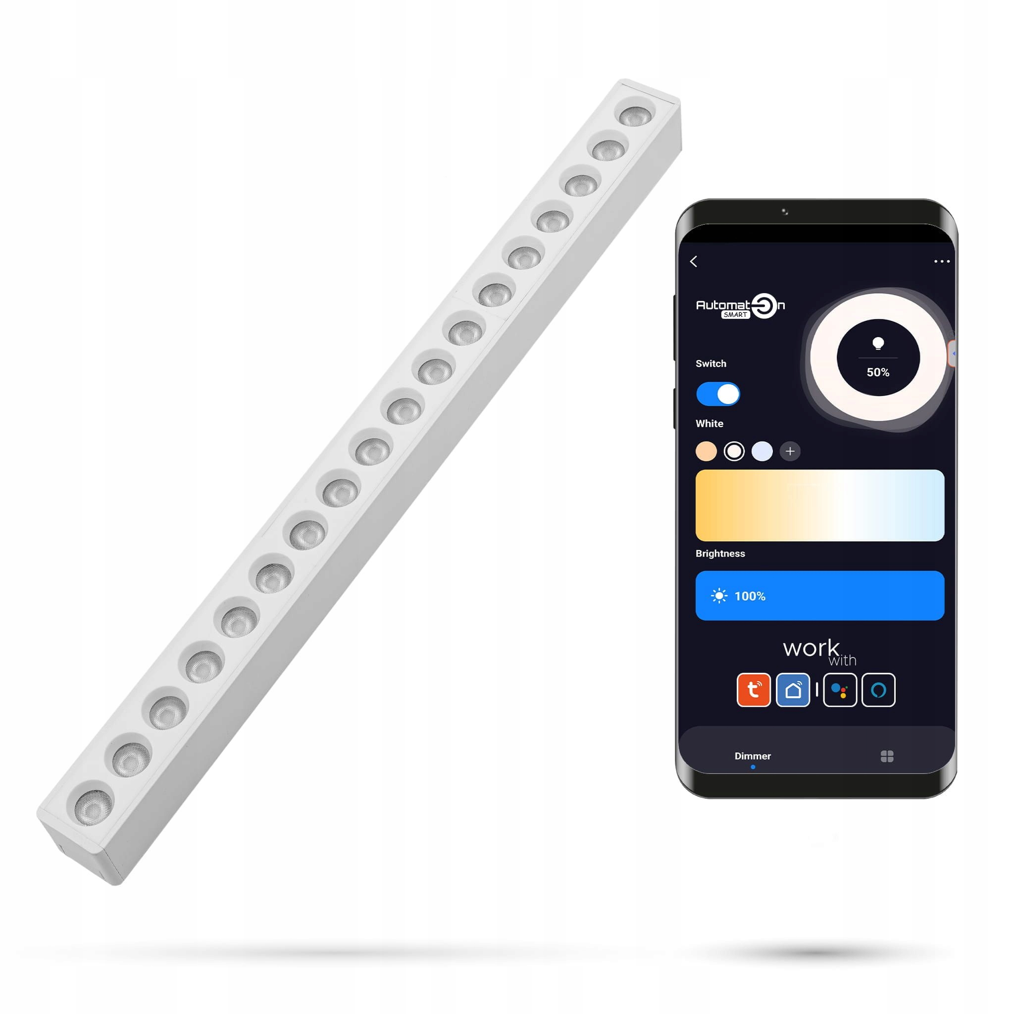 Reflektor Zigbee Grille 18W S18 Slimtrack FiberFLEX 48VDC, biely