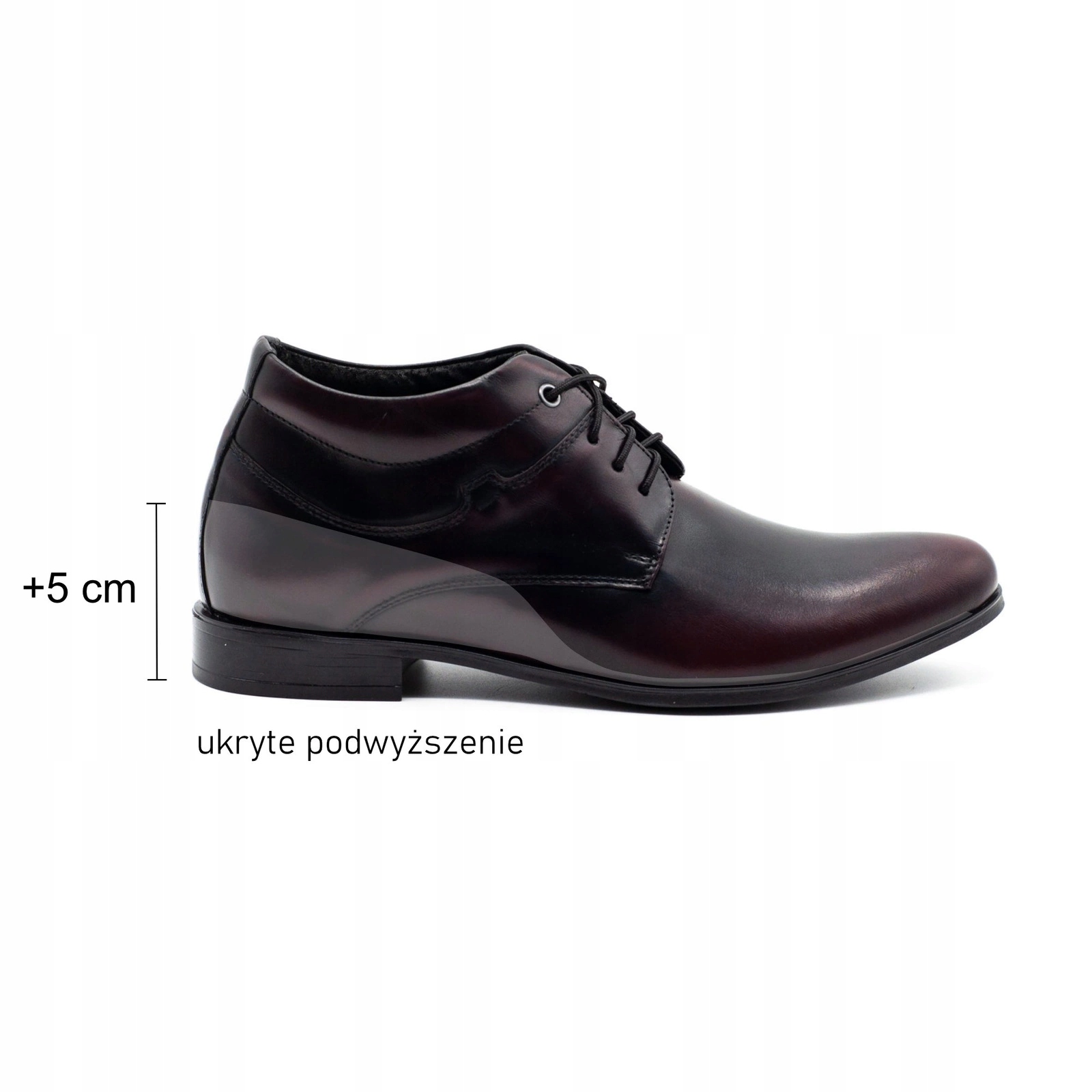 Buty męskie podwyższające skórzane +5 cm 300LU kabir 39