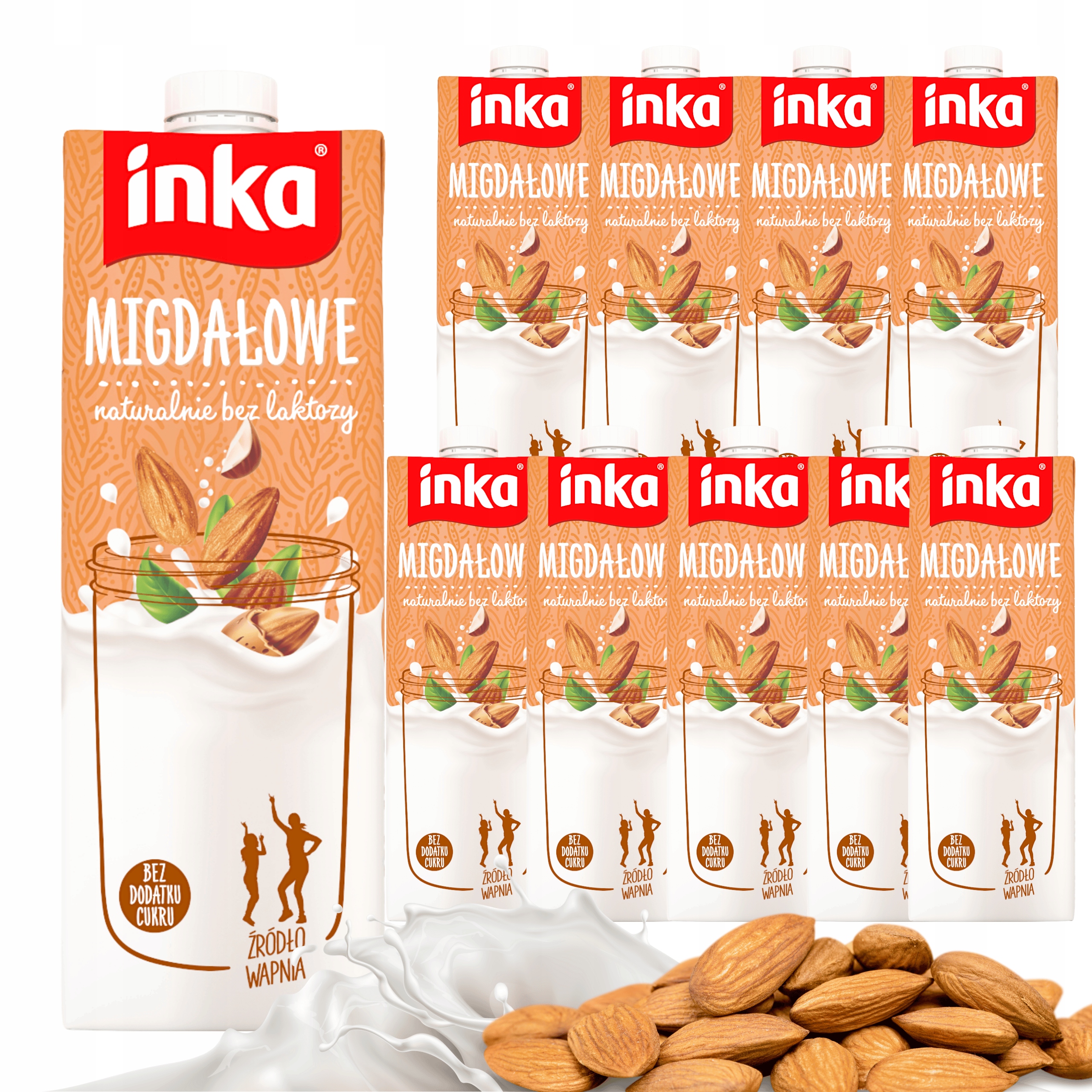 Inka napój migdałowy z wapniem bez cukru roślinny bez laktozy 10x1L