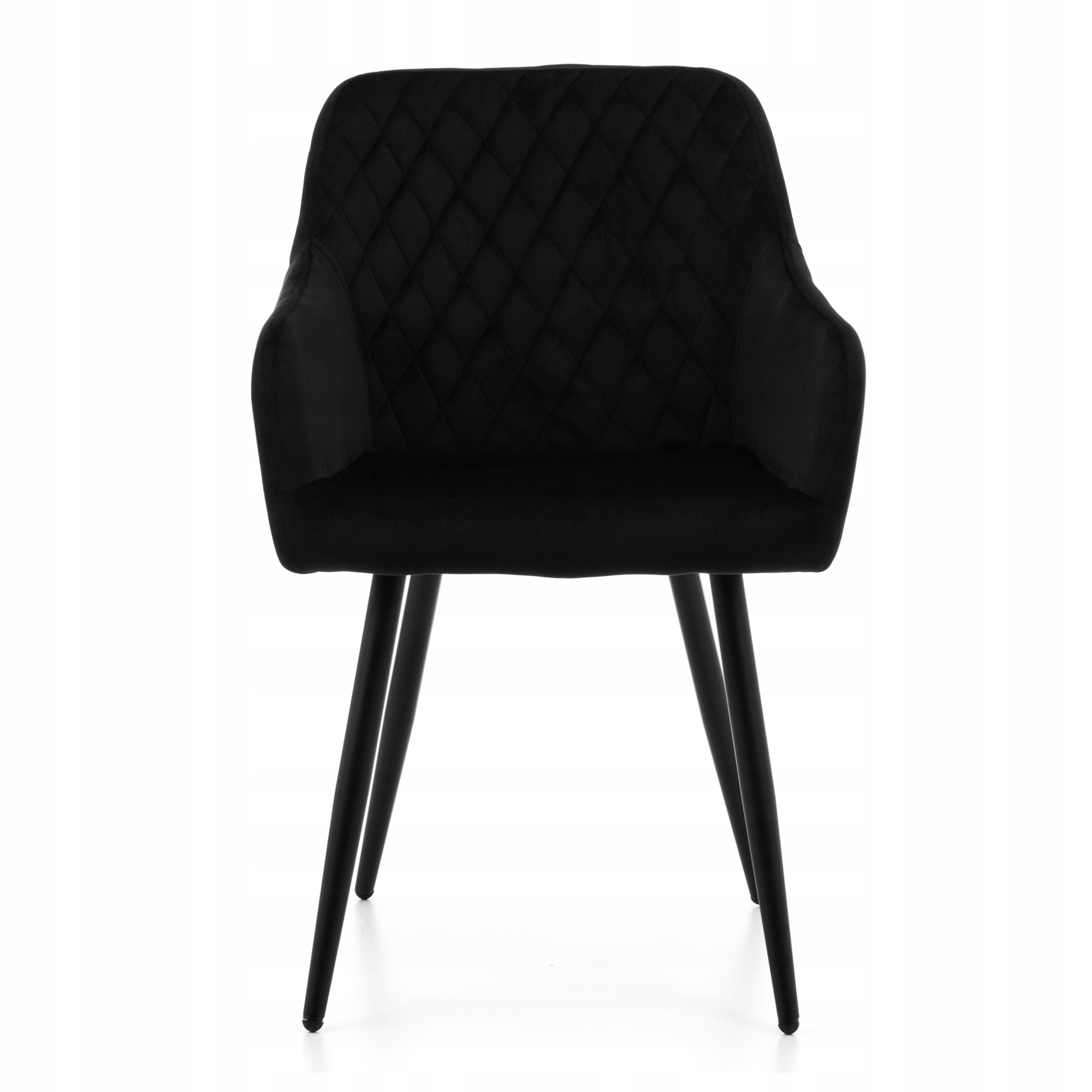 Krzesło Tapicerowane Welurowe Czarne Do Salonu Jadalni Pikowane Glamour