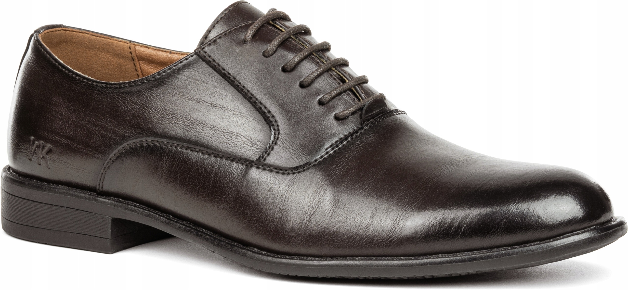 Polobotky Kožené pánské společenské elegantní oxfordky hnědé Wojtyłko 45