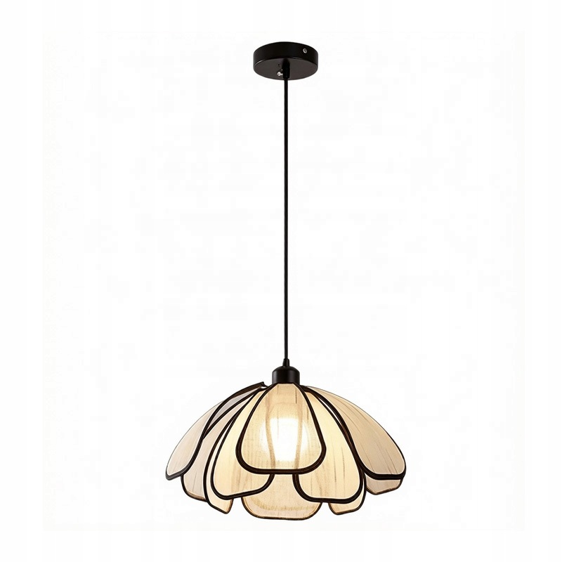 Moderní závěsné svítidlo s látkovým květem, patice E27, nastavitelná výška, stropní lampa