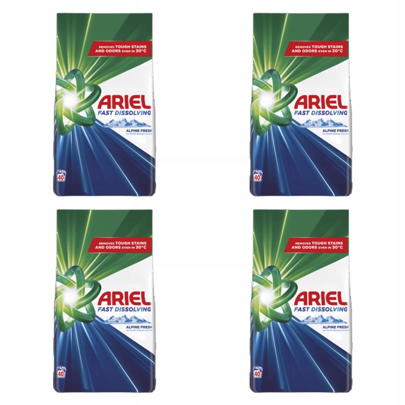 Ariel Alpine Fresh Prášek na praní 2,2 kg, 40 praní X4