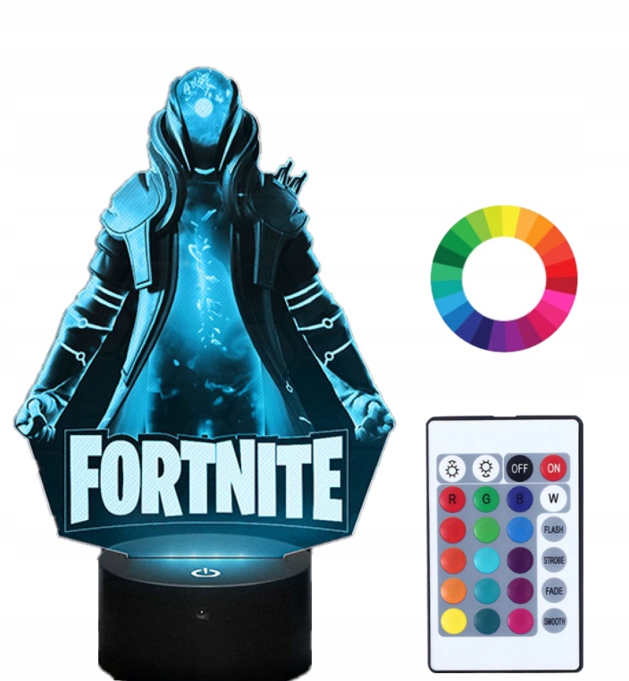 Lampka Nocna FORTNITE Infini 3D LED Imię Grawer