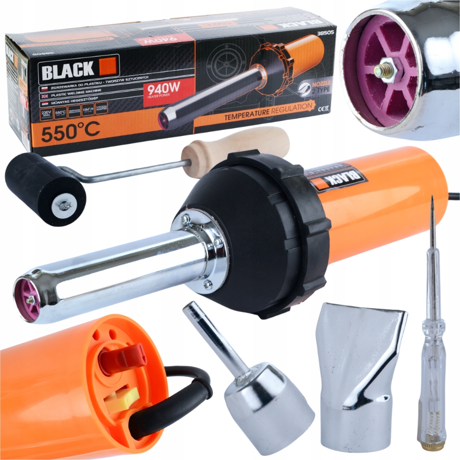Spawarka Zgrzewarka Opalarka Do Plastiku I Plandek Black 940W