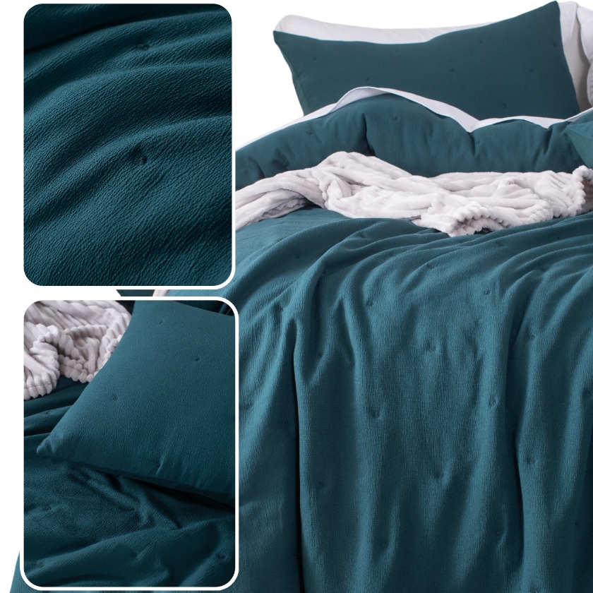 Pikovaný Přehoz Teplá Deka Na Postel Pohovka Pled 240x220 Smaragd Dotta